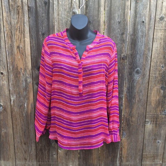 Liz Claiborne Petite striped blouse - Picture 1 of 4
